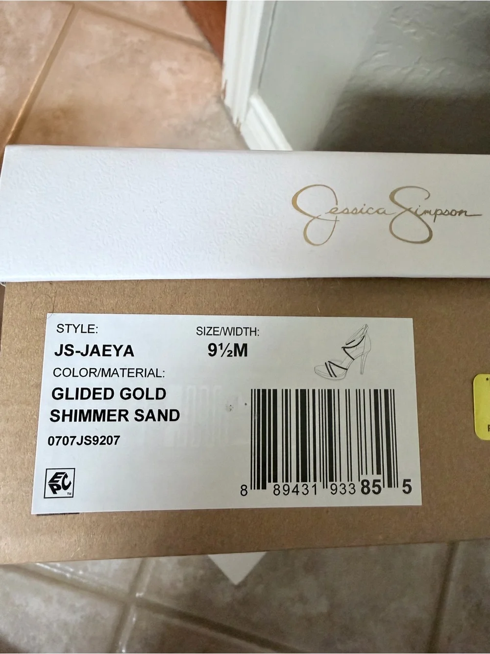 Jessica Simpson Metallic Gold Strappy Rhinestone High Heels